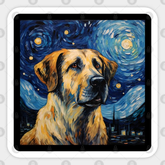 Anatolian Shepherd Dog Starry Night Sticker by NatashaCuteShop